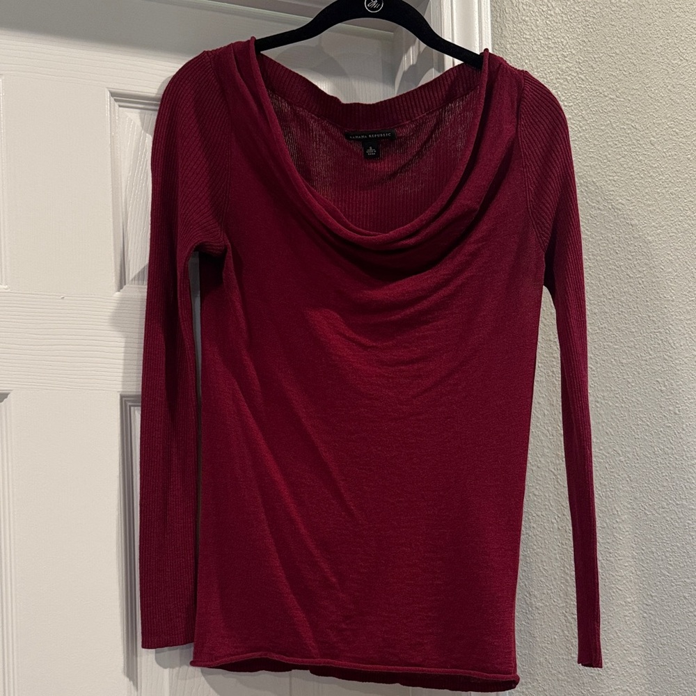 Banana Republic Light Weight Merino Wool Sweater with Cowl Neckline